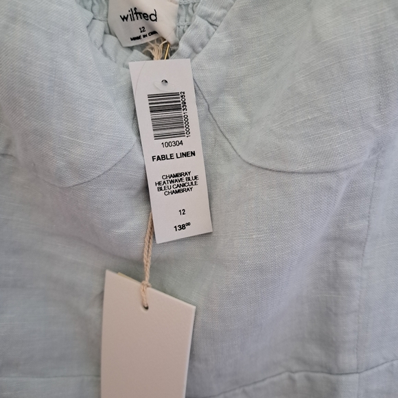 Aritzia Wilfred Light Blue Fable Linen Dress - Picture 10 of 10